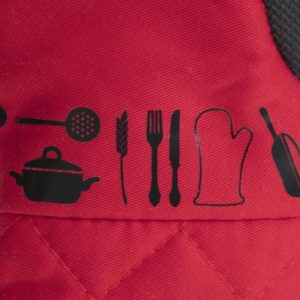TOP CUISIN, ΓΑΝΤΙ ΚΟΥΖΙΝΑΣ ΝΕΟΠΡΕΝ ΚΟΚΚΙΝΟ & ΓΚΡΙ 18x31
