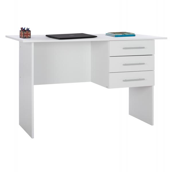 ΓΡΑΦΕΙΟ ΜΕΛΑΜΙΝΗΣ ENSLEY ΜΕ 3 ΣΥΡΤΑΡΙΑ ΛΕΥΚΟ 120X60X76 εκ.