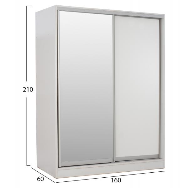 ΝΤΟΥΛΑΠΑ ΜΕΛΑΜΙΝΗΣ ΛΕΥΚΗ ΜΕ ΚΑΘΡΕΠΤΗ 160x60x210 εκ.