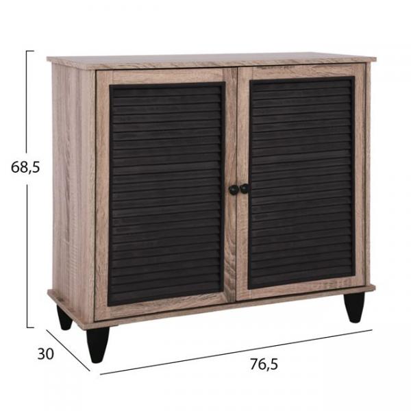 ΠΑΠΟΥΤΣΟΘΗΚΗ ΞΥΛΙΝΗ ΣΕ ΧΡΩΜΑ SONAMA ΜΑΥΡΟ 76,5x30x68,5Υεκ.