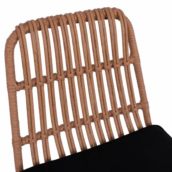 ΣΚΑΜΠΟ ΜΕΤΑΛΛΙΚΟ ΜΕ ΜΑΞΙΛΑΡΙ ALLEGRA ΜΕ WICKER ΣΕ ΜΠΕΖ ΑΠΟΧΡΩΣΗ 56x60x109 εκ.