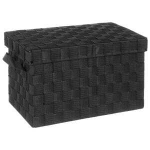 LISE ΚΑΛΑΘΙ ΠΛΕΚΤΟ ΜΕ ΚΑΠΑΚΙ ΜΑΥΡΟ, POLYESTER & ΜΕΤΑΛΛΟ 35Χ22,5Χ21,5 ΕΚ