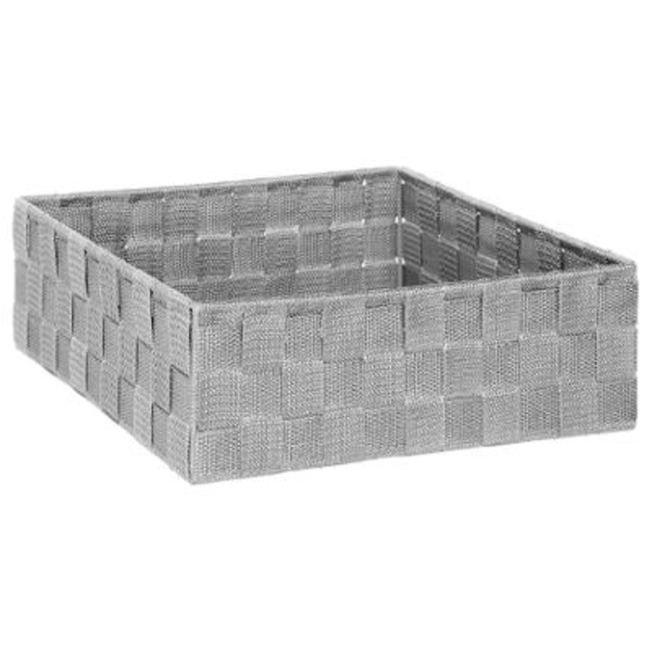 BASKET, ΚΑΛΑΘΙ ΠΛΕΧΤΟ, POLYPROPYLENE/METAL ΓΚΡΙ 28x28x10cm