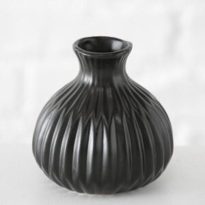 MOE, ΣΕΤ 3τμχ ΒΑΖΑ ΠΟΡΣΕΛΑΝΗΣ ΜΑΥΡΑ D9xH12cm