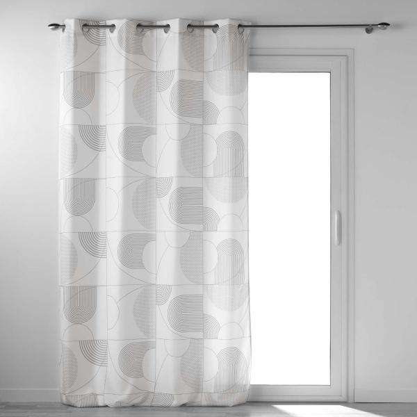 ΚΟΥΡΤΙΝΑ ΜΕΤΡΙΑΣ ΣΚΙΑΣΗΣ ΜΕ ΤΡΟΥΚ POLYESTER, MOLINS ΛΕΥΚΗ 140x280cm