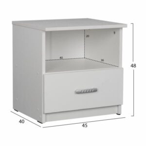 ΚΟΜΟΔΙΝΟ ΜΕΛΑΜΙΝΗΣ ΛΕΥΚΟ 45x40x48 εκ.