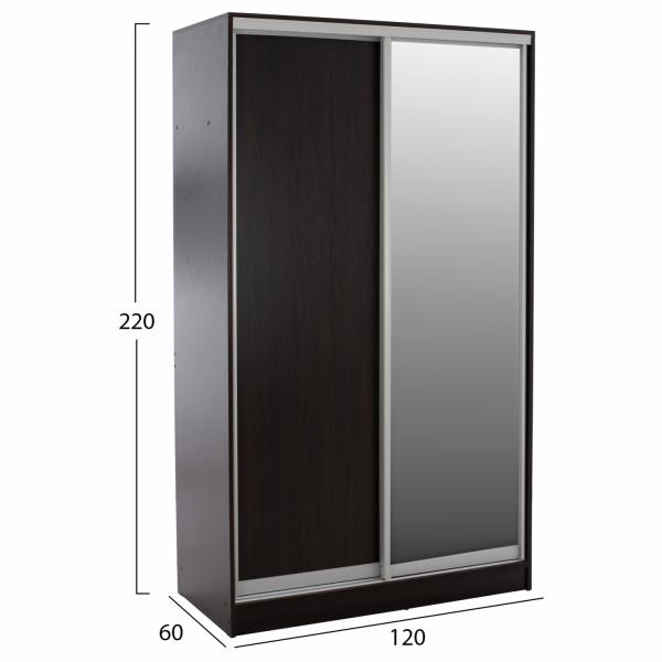 ΝΤΟΥΛΑΠΑ ΣΥΡΟΜΕΝΗ ΜΕΛΑΜΙΝΗΣ 120x60x220Υεκ. ΔΙΦΥΛΛΗ WENGE ΜΕ ΚΑΘΡΕΠΤΗ