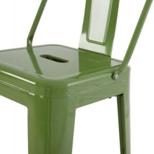 ΣΚΑΜΠΟ BAR ΜΕΤΑΛΛΙΚΟ ME ΠΛΑΤΗ ΣΕ LIGHT OLIVE GREEN 43Χ43Χ100εκ.