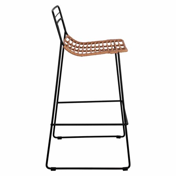 ΣΚΑΜΠΟ ΜΕΤΑΛΛΙΚΟ ALLEGRA ΜΕ WICKER ΣΕ ΜΠΕΖ ΑΠΟΧΡΩΣΗ 48x53x100 εκ.