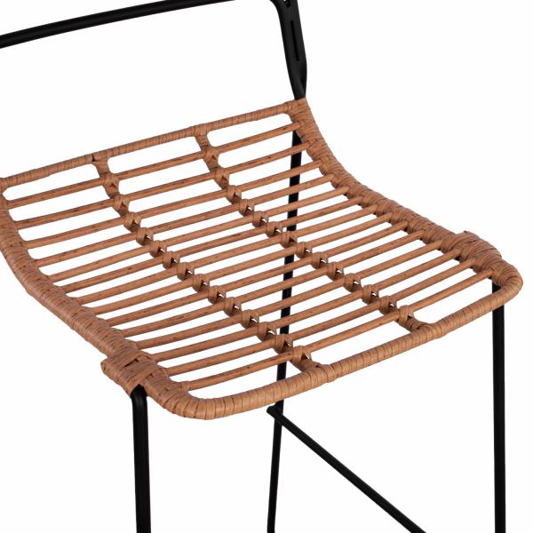 ΣΚΑΜΠΟ ΜΕΤΑΛΛΙΚΟ ALLEGRA ΜΕ WICKER ΣΕ ΜΠΕΖ ΑΠΟΧΡΩΣΗ 48x53x100 εκ.
