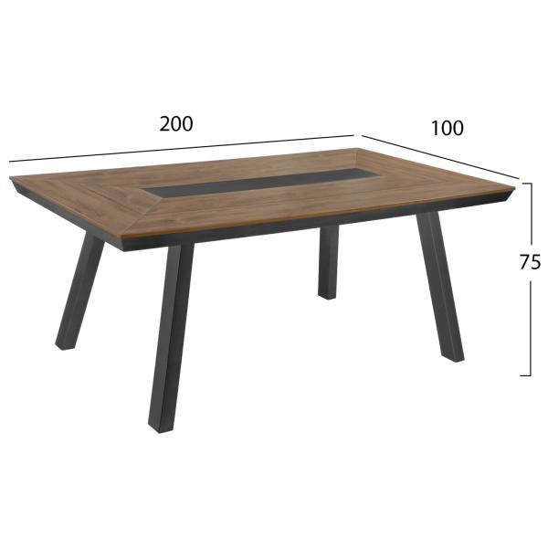 ΤΡΑΠΕΖΙ ΑΛΟΥΜΙΝΙΟΥ TABER ΜΕ POLYWOOD 200X94 ΓΚΡΙ