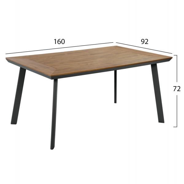 ΤΡΑΠΕΖΙ ΑΛΟΥΜΙΝΙΟΥ TABER ΜΕ POLYWOOD ΓΚΡΙ 160x92x72