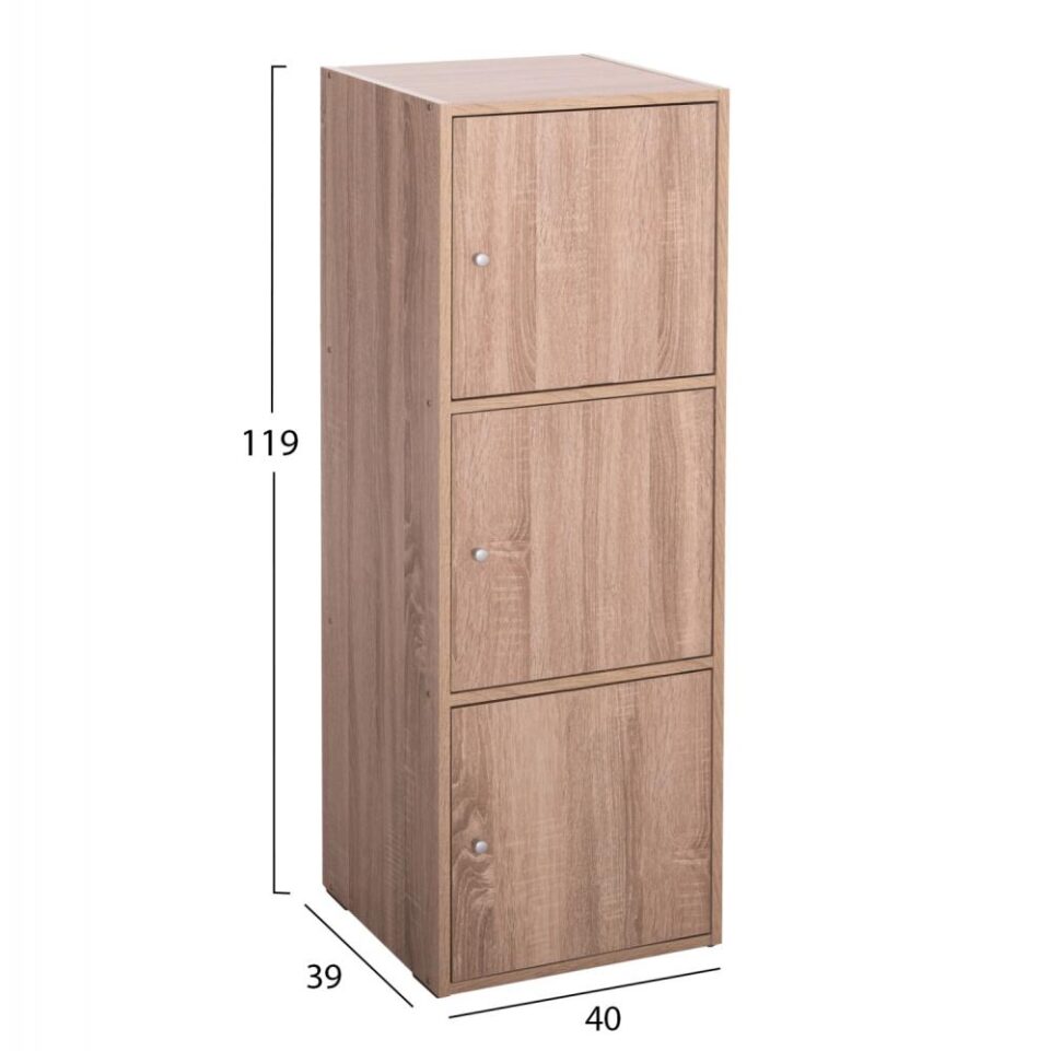 ΝΤΟΥΛΑΠΙ ΜΕ 3 ΑΠΟΘ. ΧΩΡΟΥΣ SONAMA OAK ΜΕΛΑΜΙΝΗ 40x39x119Υεκ.