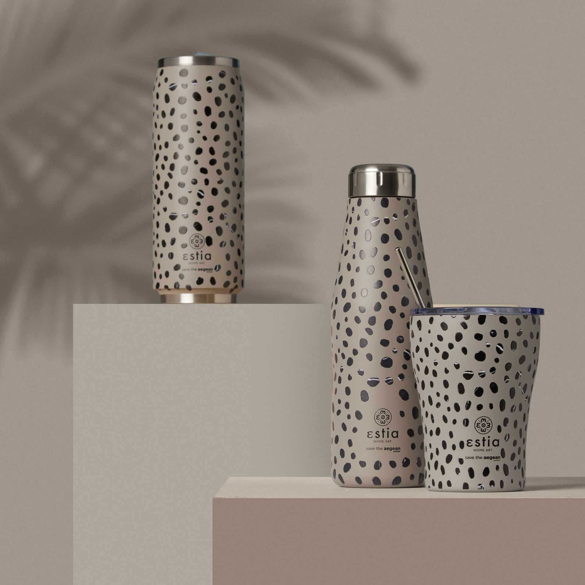 ΘΕΡΜΟΣ COFFEE MUG SAVE THE AEGEAN 350ml LEOPARD TAUPE