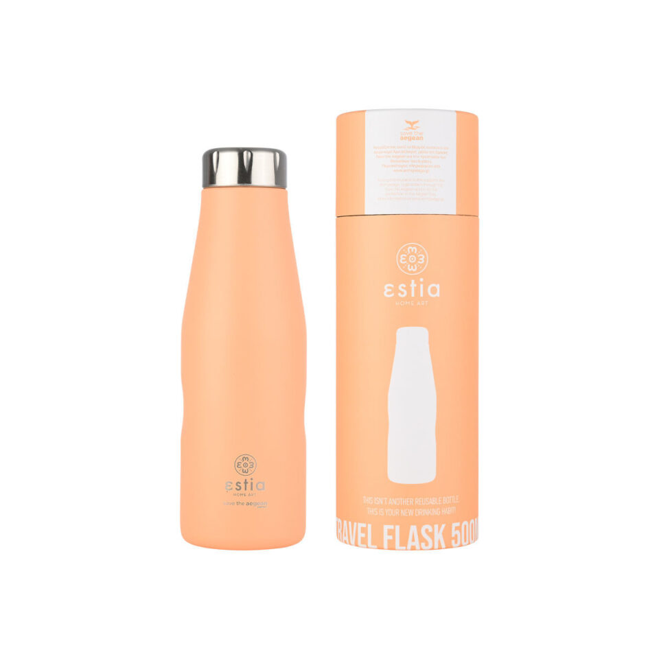 ΘΕΡΜΟΣ TRAVEL FLASK SAVE THE AEGEAN 500ml PEACH FUZZ