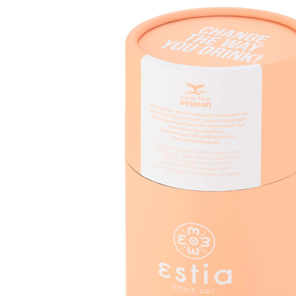 ΘΕΡΜΟΣ TRAVEL FLASK SAVE THE AEGEAN 500ml PEACH FUZZ