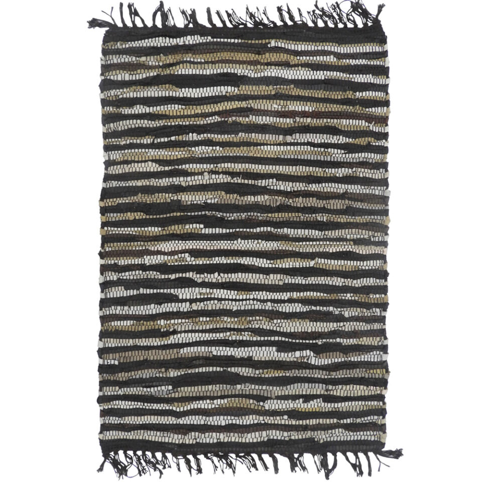 BOHO ΧΑΛΑΚΙ 60x90cm ΔΕΡΜΑ ΜΑΥΡΟ ΜΠΕΖ