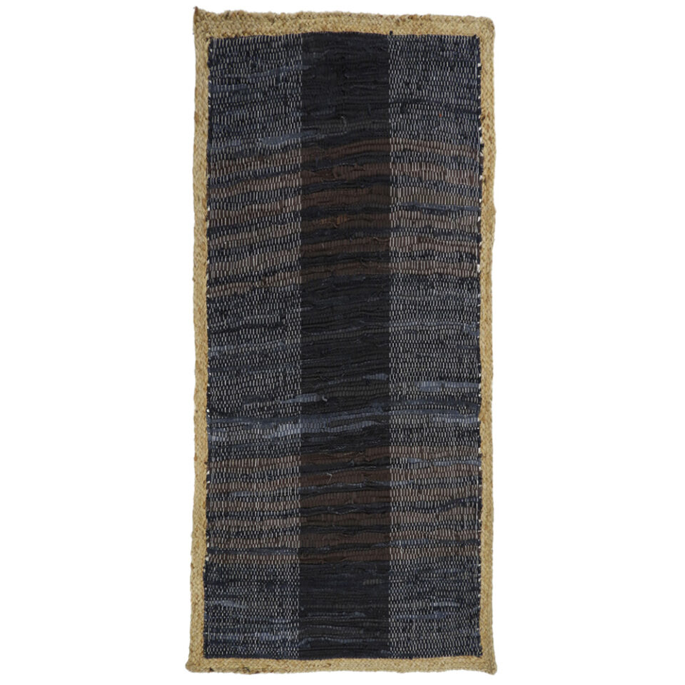 DARK ΧΑΛΙ ΔΙΑΔΡΟΜΟΥ 70x150cm ΔΕΡΜΑ ΜΑΥΡΟ ΜΠΕΖ ΓΙΟΥΤΑ