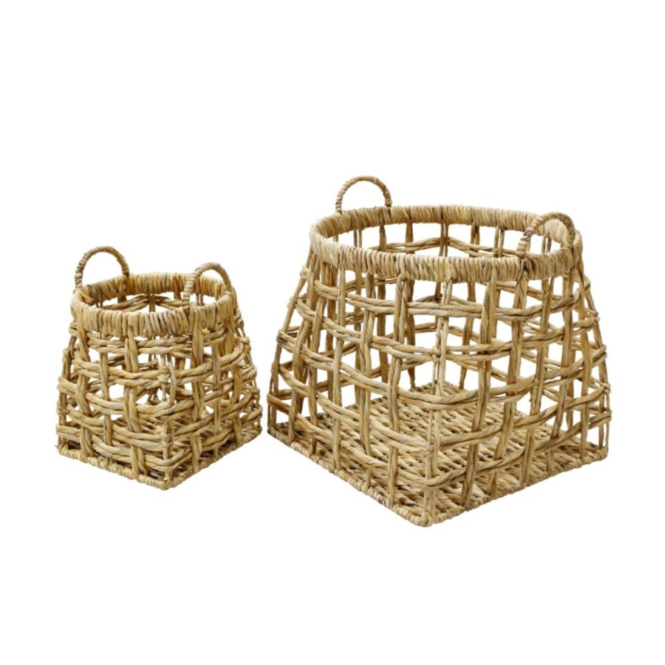 DALAT ΚΑΛΑΘΙ SET 2ΤΜΧ ΥΑΚΙΝΘΟΣ ΣΙΔΕΡΟ ΦΥΣΙΚΟ 44x44xH46cm