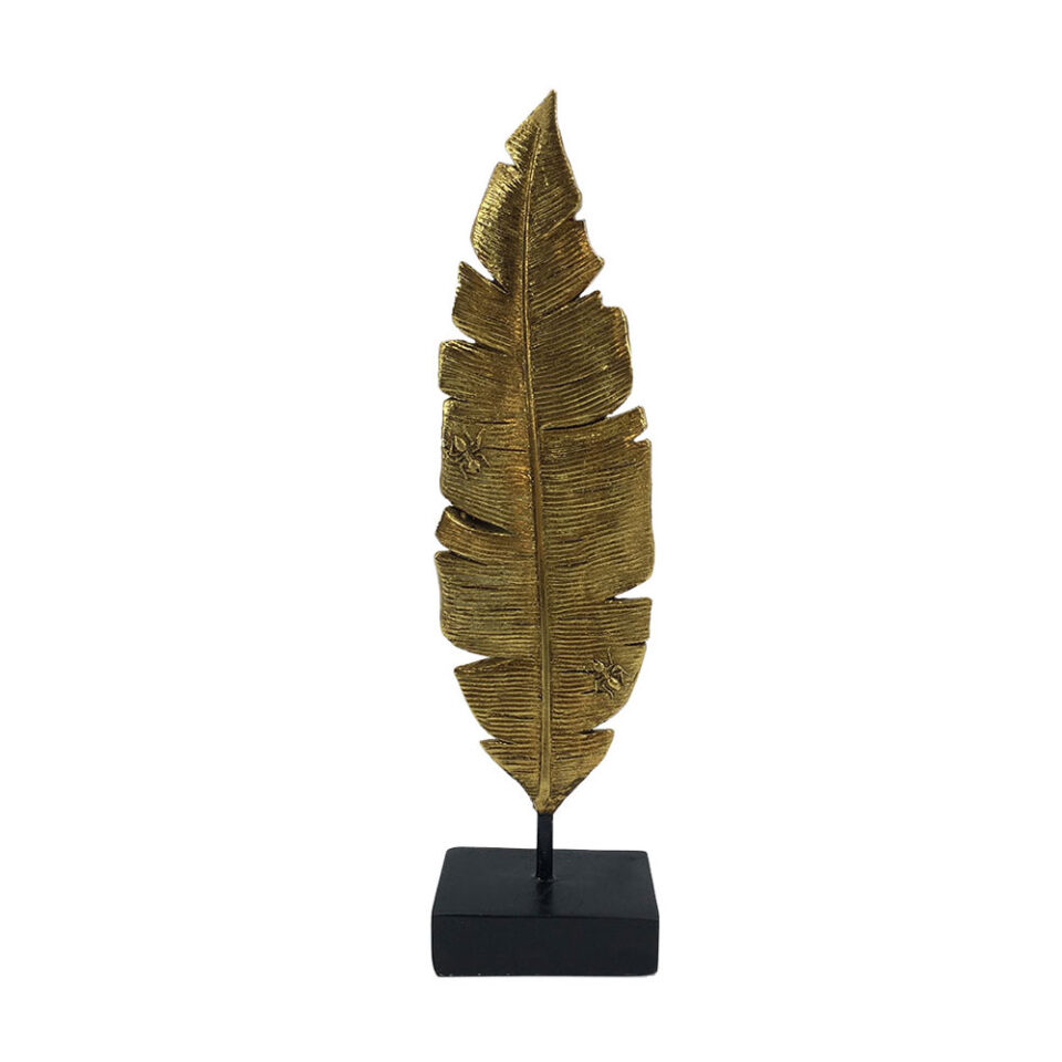 ARADA ΔΙΑΚΟΣΜΗΤΙΚΟ ΦΥΛΛΟ 8x5x30 POLYRESIN ΧΡΥΣΟ ΜΑΥΡΟ POLYRESIN