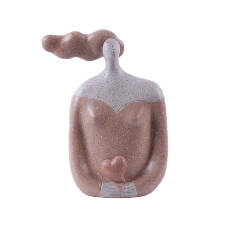 CHEVEU PINK 1 ΔΙΑΚΟΣΜΗΤΙΚΗ ΦΙΓΟΥΡΑ POLYRESIN TERRACOTTA ΓΚΡΙ 17x8x21