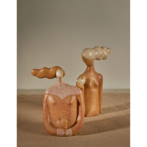 CHEVEU PINK 2 ΔΙΑΚΟΣΜΗΤΙΚΗ ΦΙΓΟΥΡΑ 16x7x29 POLYRESIN TERRACOTTA ΓΚΡΙ