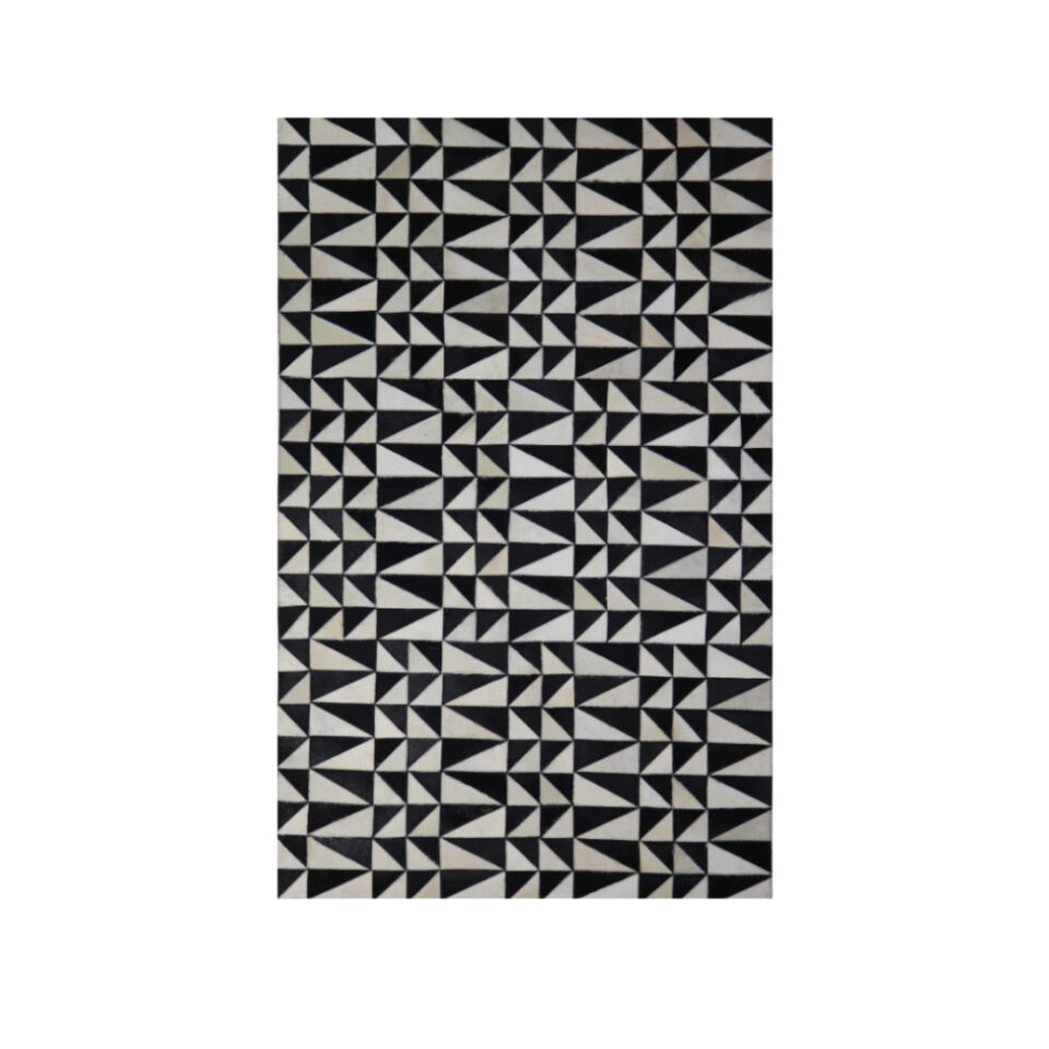 BLACK   WHITE ΧΑΛΙ ΔΕΡΜΑ ΜΑΛΛΙΝΟ ΜΑΥΡΟ ΛΕΥΚΟ 120x200cm