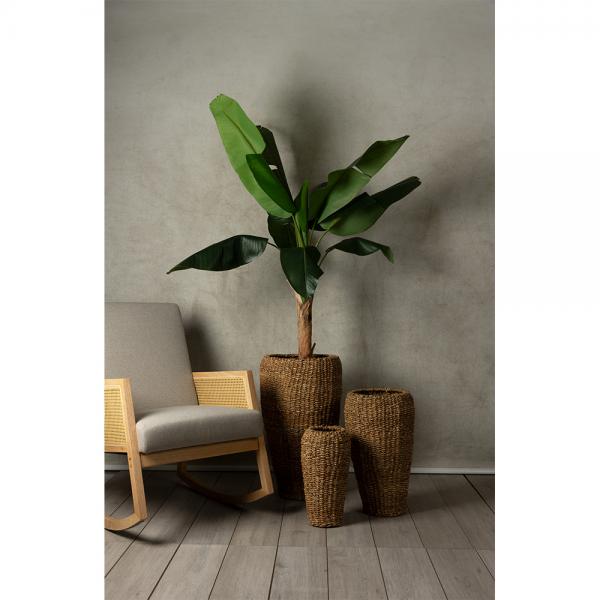 NEREA TALL ΒΑΖΟ ΣΕΤ 3ΤΜΧ SEAGRASS ΜΕΤΑΛΛΟ ΦΥΣΙΚΟ D43/32/22xH70/55/40cm