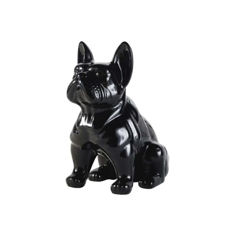 BULLDOG DECO ΣΚΥΛΟΣ POLYRESIN ΜΑΥΡΟ GLOSSY 40x20xH41cm