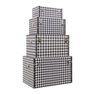 FERRE ΜΠΑΟΥΛΑ SET 4ΤΕΜ ΜΑΥΡΟ ΛΕΥΚΟ 64x40x40