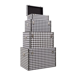 FERRE ΜΠΑΟΥΛΑ SET 4ΤΕΜ ΜΑΥΡΟ ΛΕΥΚΟ 64x40x40
