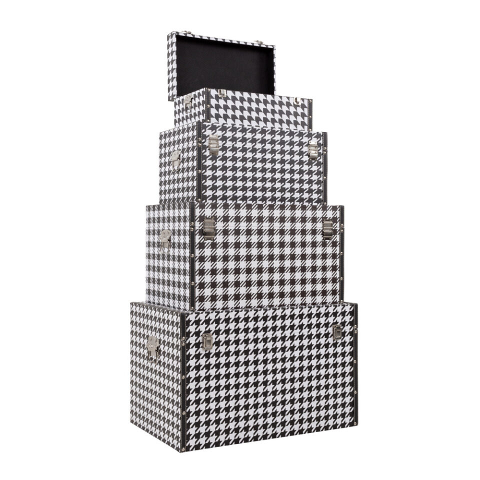 FERRE ΜΠΑΟΥΛΑ SET 4ΤΕΜ ΜΑΥΡΟ ΛΕΥΚΟ 64x40x40
