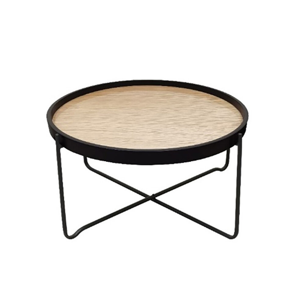 DISK COFFEE TABLE SONOMA ΜΑΥΡΟ 53x53x42cm
