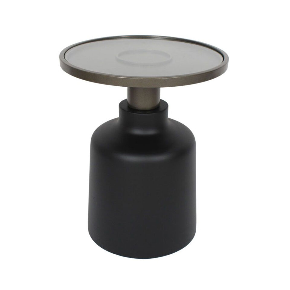 BOW SIDE TABLE ΜΑΥΡΟ BRONZE 45x45x55cm