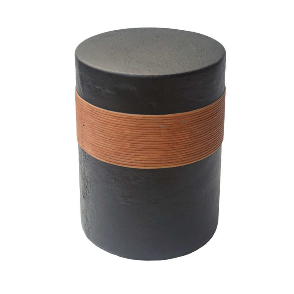 BELT SIDE TABLE ΜΑΥΡΟ ΚΕΡΑΜΙΔΙ 38.5x38.5x52cm