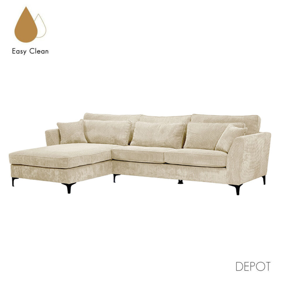 FOREVER ΚΑΝΑΠΕΣ ΓΩΝΙΑ ΑΡΙΣΤΕΡΗ BEIGE LINCOLN 03 316x185x92cm