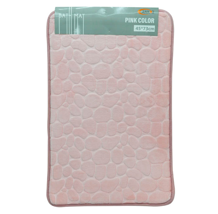ΠΑΤΑΚΙ ΜΠΑΝΙΟΥ MEMORY FOAM ΡΟΖ ΒΟΤΣΑΛΟ ΜΕ PVC 45x73εκ.