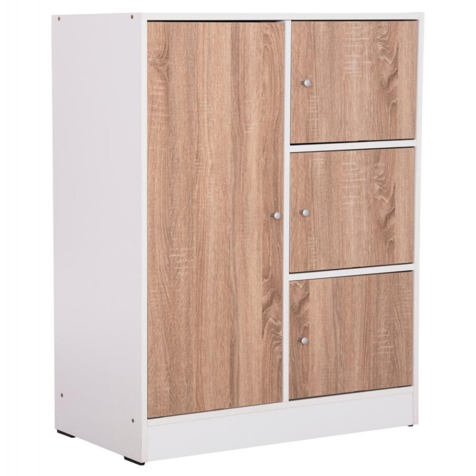 ΝΤΟΥΛΑΠΙ ΜΕ 4 ΑΠΟΘ.ΧΩΡΟΥΣ SONAMA OAK-ΛΕΥΚΗ ΜΕΛΑΜΙΝΗ 80x39,5x99,5Υεκ