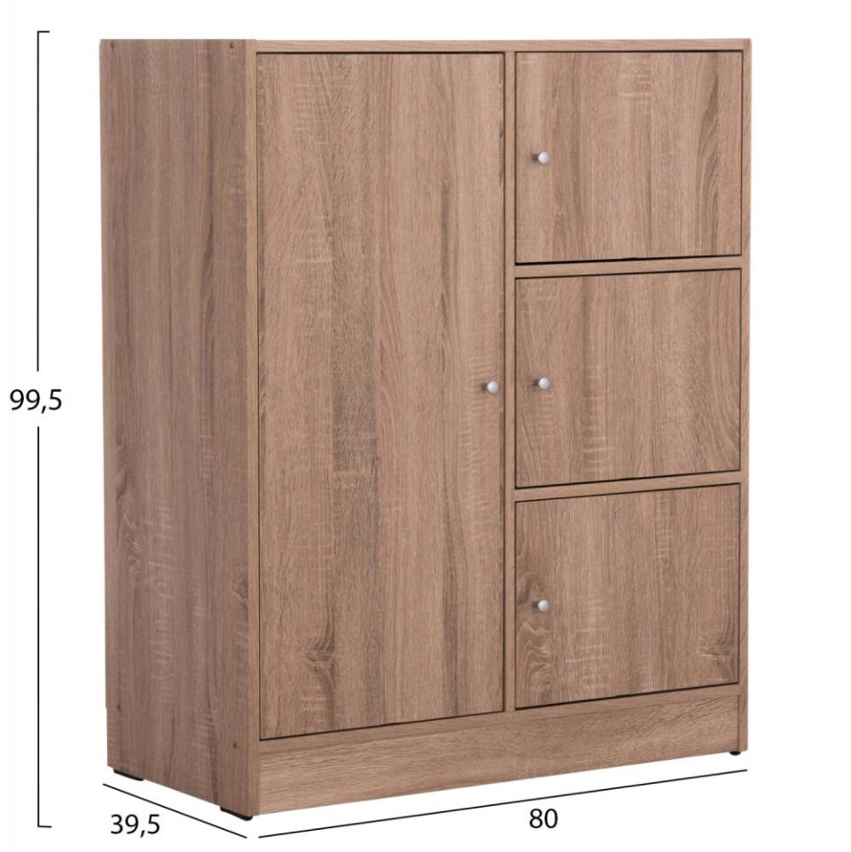 ΝΤΟΥΛΑΠΙ ΜΕ 4 ΑΠΟΘ.ΧΩΡΟΥΣ SONAMA OAK ΜΕΛΑΜΙΝΗ 80x39,5x99,5Υεκ.