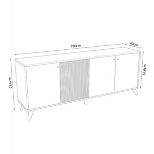 ΜΠΟΥΦΕΣ ΜΕΛΑΜΙΝΗΣ ΜΑΥΡΟ-ΦΥΣΙΚΟ 180x40x78.6Υεκ.