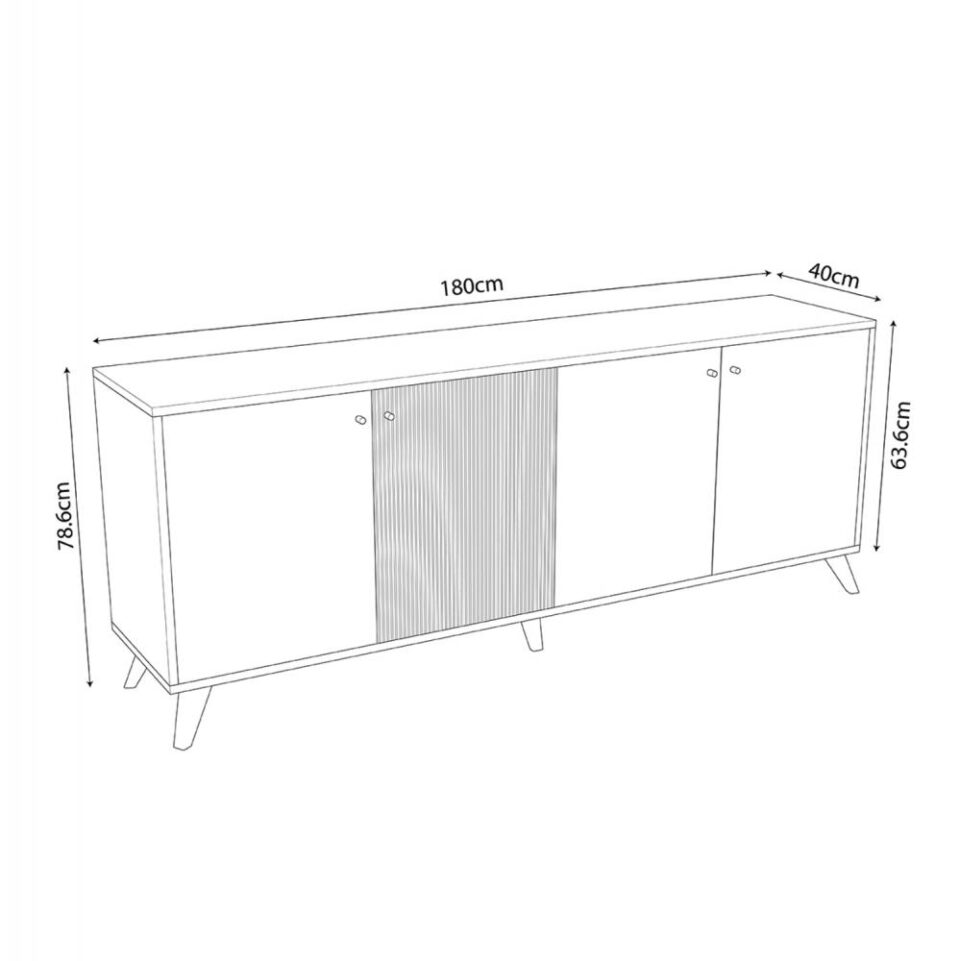 ΜΠΟΥΦΕΣ ΜΕΛΑΜΙΝΗΣ ΜΑΥΡΟ-ΦΥΣΙΚΟ 180x40x78.6Υεκ.
