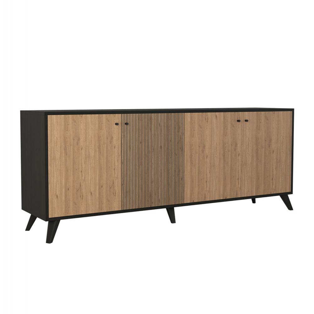 ΜΠΟΥΦΕΣ ΜΕΛΑΜΙΝΗΣ ΜΑΥΡΟ-ΦΥΣΙΚΟ 180x40x78.6Υεκ.