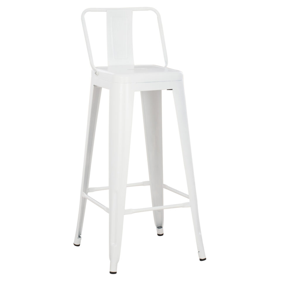 ΣΚΑΜΠΟ BAR ME ΠΛΑΤΗ ΜΕΤΑΛΛΙΚΟ ΛΕΥΚΟ ΜΑΤ 42x42x100Υεκ.