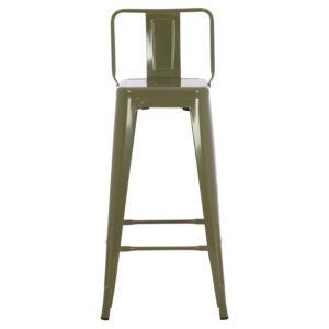 ΣΚΑΜΠΟ BAR ME ΠΛΑΤΗ ΜΕΤΑΛΛΙΚΟ DARK OLIVE GREEN 42x42x100Υεκ.