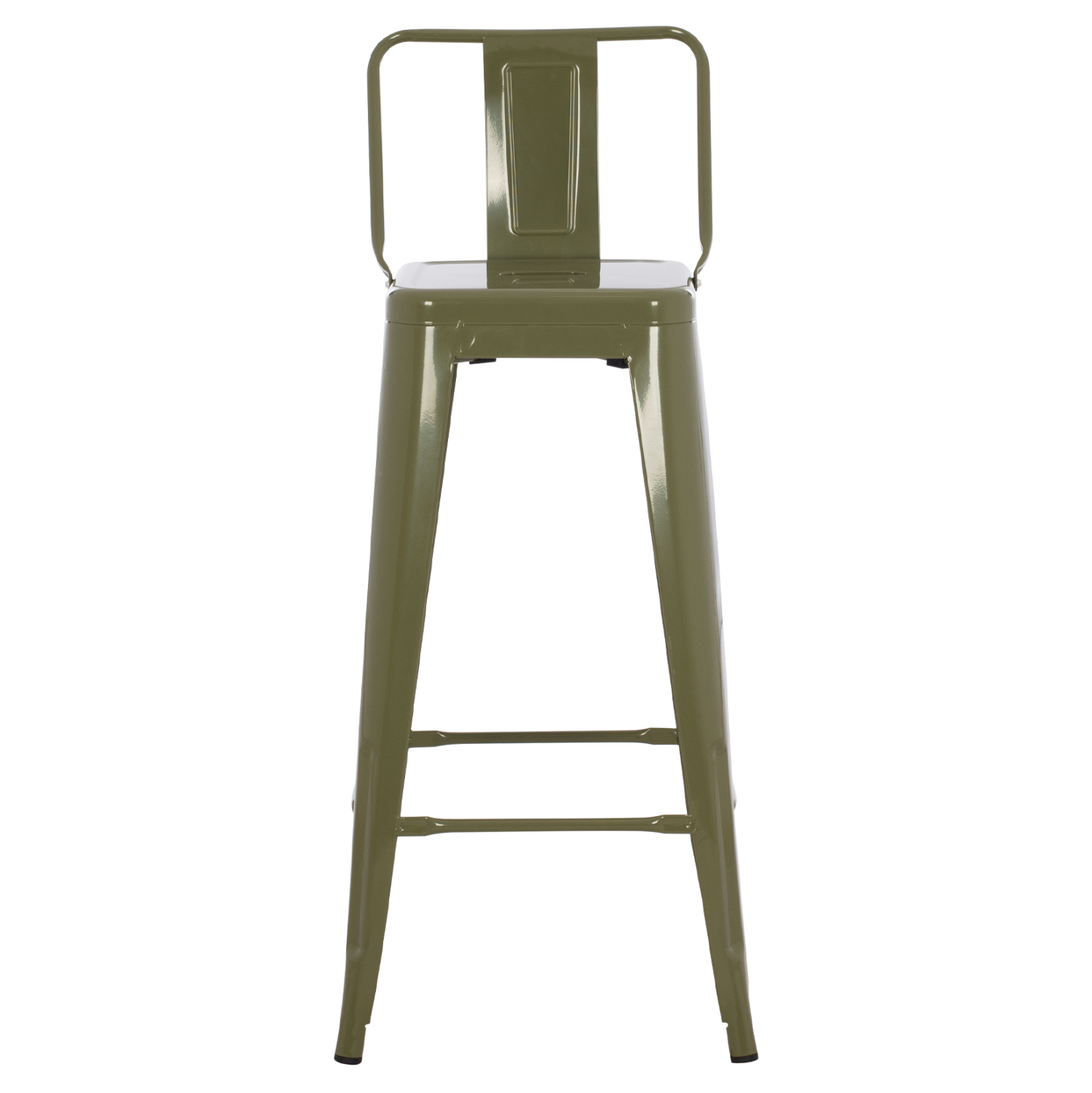 ΣΚΑΜΠΟ BAR ME ΠΛΑΤΗ ΜΕΤΑΛΛΙΚΟ DARK OLIVE GREEN 42x42x100Υεκ.