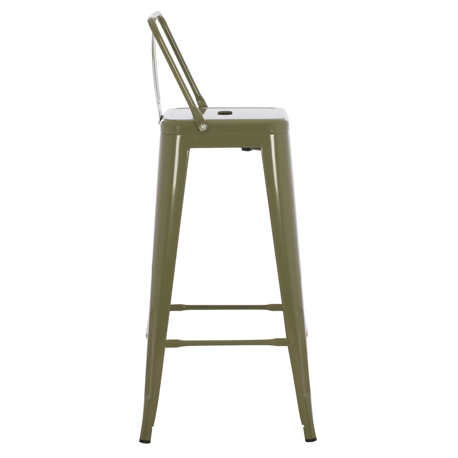 ΣΚΑΜΠΟ BAR ME ΠΛΑΤΗ ΜΕΤΑΛΛΙΚΟ DARK OLIVE GREEN 42x42x100Υεκ.
