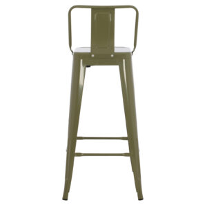 ΣΚΑΜΠΟ BAR ME ΠΛΑΤΗ ΜΕΤΑΛΛΙΚΟ DARK OLIVE GREEN 42x42x100Υεκ.