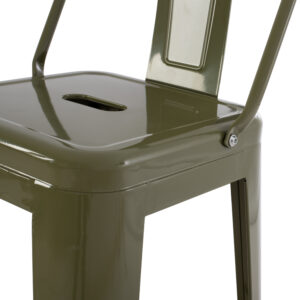 ΣΚΑΜΠΟ BAR ME ΠΛΑΤΗ ΜΕΤΑΛΛΙΚΟ DARK OLIVE GREEN 42x42x100Υεκ.