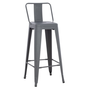 ΣΚΑΜΠΟ BAR ME ΠΛΑΤΗ ΜΕΤΑΛΛΙΚΟ ΓΚΡΙ 42x42x100Υεκ.