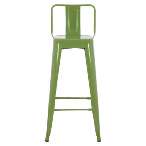 ΣΚΑΜΠΟ BAR ME ΠΛΑΤΗ ΜΕΤΑΛΛΙΚΟ LIGHT OLIVE GREEN 42x42x100Υεκ.